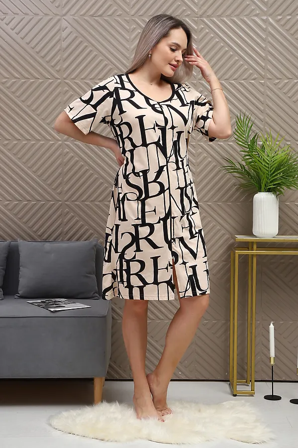 Халат 5003 НАТАЛИ, буквы на черном - фото 2