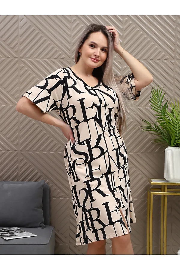 Халат 5003 НАТАЛИ, буквы на черном - фото 2