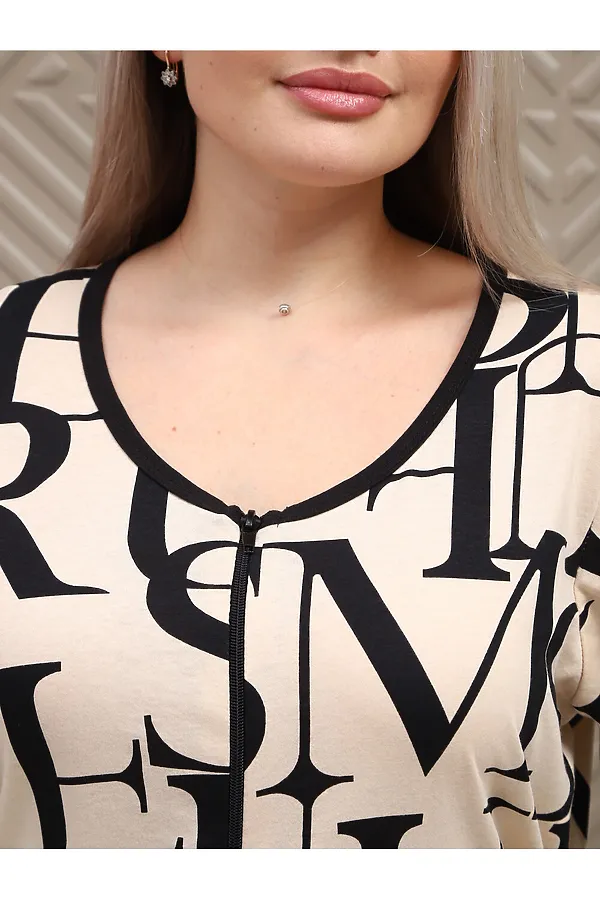 Халат 5003 НАТАЛИ, буквы на черном - фото 2