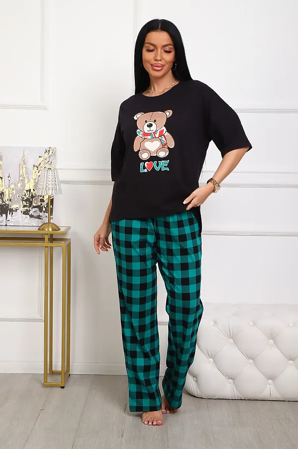 Пижама с брюками 5002 НАТАЛИ, зеленый - фото 2