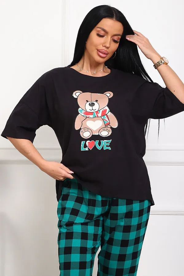 Пижама с брюками 5002 НАТАЛИ, зеленый - фото 2