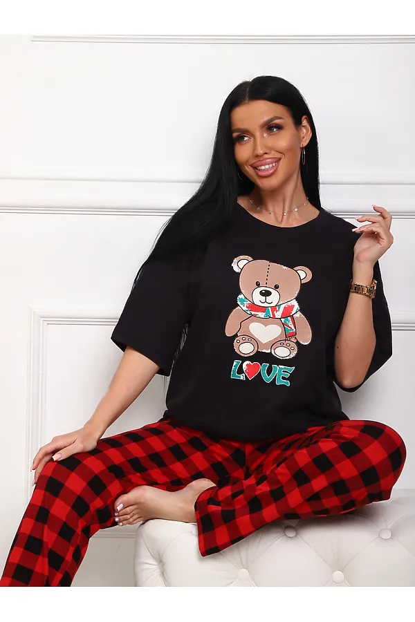 Пижама с брюками 5002 НАТАЛИ, красный - фото 2