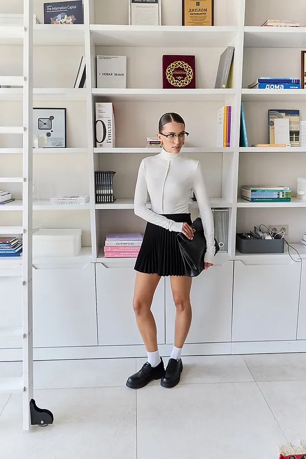 Водолазка облегающая с необработанными швами НАТАЛИ, молочный - фото 2