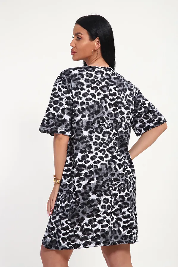 Футболка арт. 797 НАТАЛИ, леопард-черный - фото 2