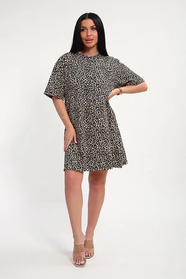 Футболка арт. 797 НАТАЛИ, коричневый-леопард - фото 2