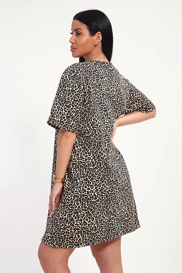 Футболка арт. 797 НАТАЛИ, коричневый-леопард - фото 2