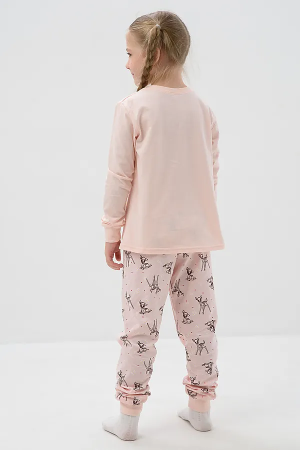Пижама с брюками Кулирка с рибаной длинный рукав НАТАЛИ, лесной олень - фото 2