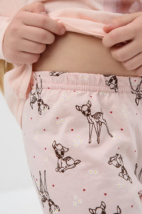 Пижама с брюками Кулирка с рибаной длинный рукав НАТАЛИ, лесной олень - фото 2