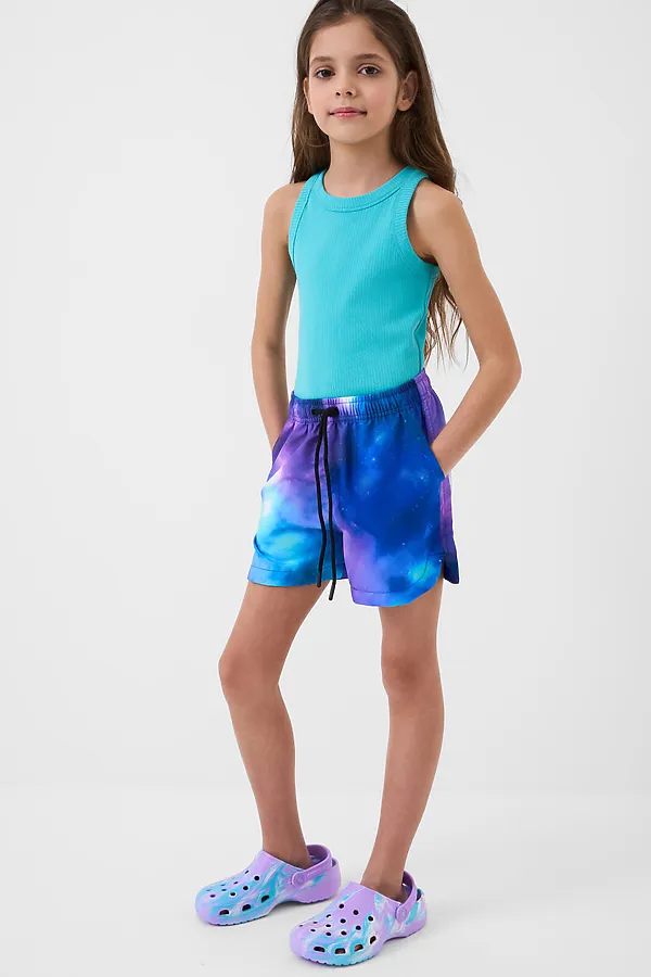 Шорты текстильные пляжные для девочек PLAYTODAY, разноцветный - фото 2