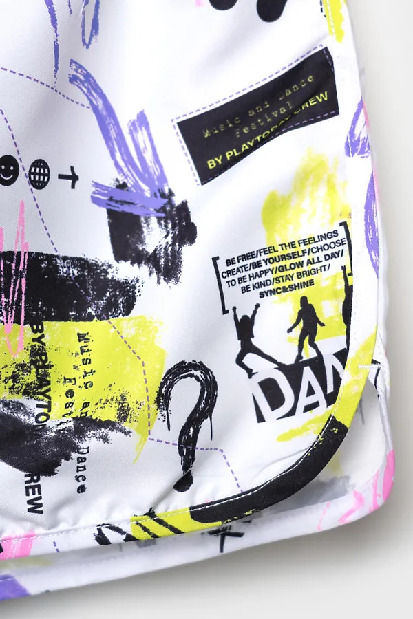 Комплект для девочек: купальный костюм трикотажный, шорты текстильные плавательные PLAYTODAY, разноцветный - фото 2