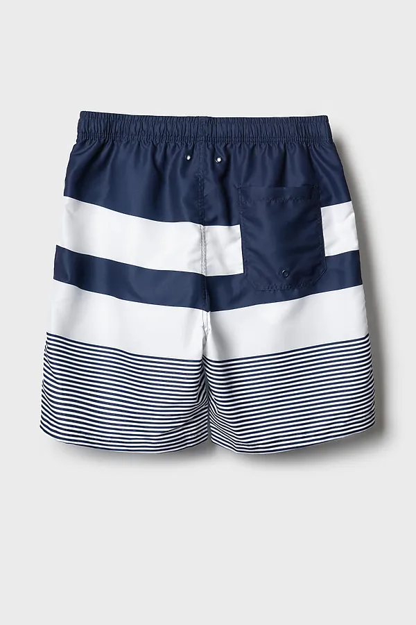 Шорты текстильные плавательные для мужчин, средней длины PLAYTODAY, белый,тёмно-синий - фото 2