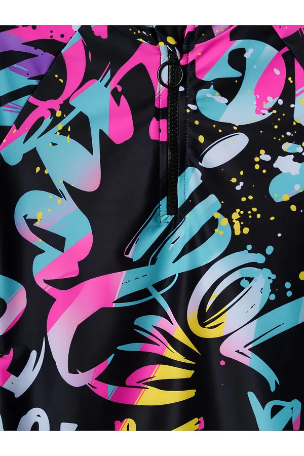 Комплект трикотажный для девочек: купальный костюм, фуфайка (футболка) для плавания PLAYTODAY, разноцветный - фото 2