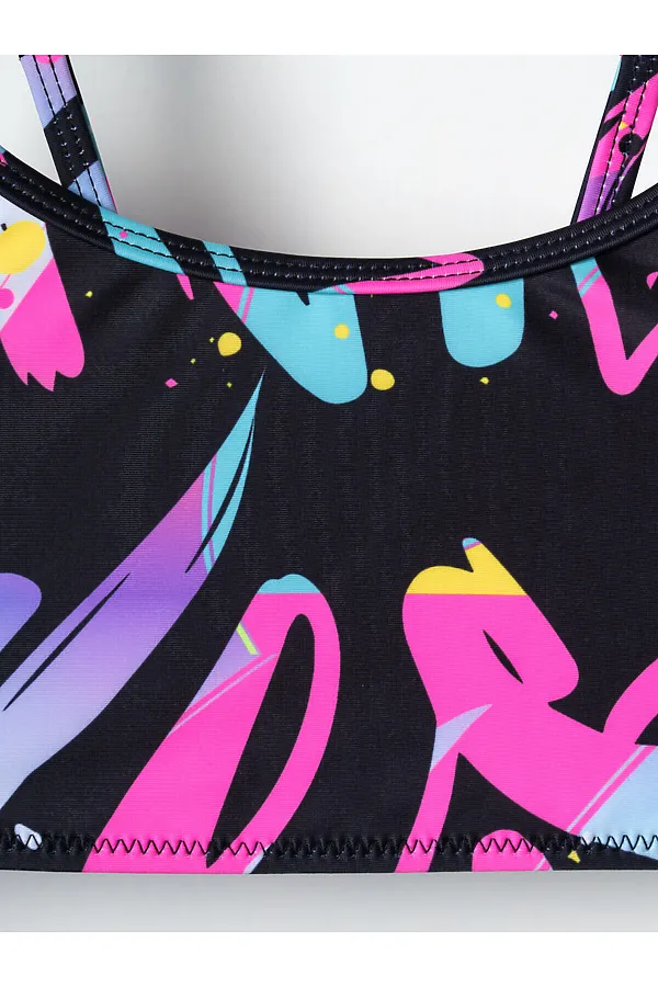 Комплект трикотажный для девочек: купальный костюм, фуфайка (футболка) для плавания PLAYTODAY, разноцветный - фото 2