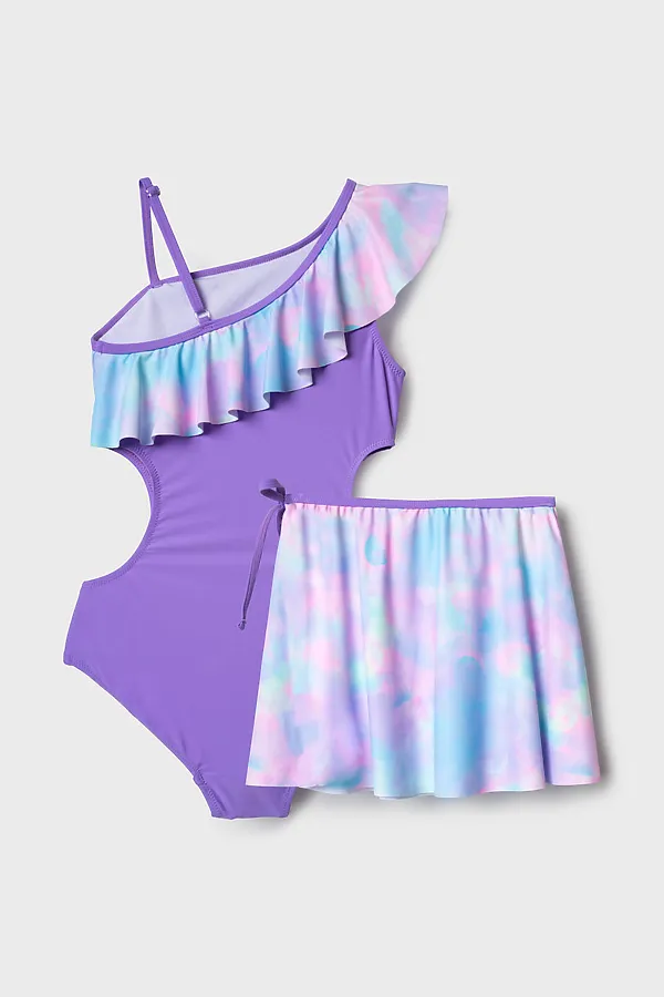 Комплект трикотажный для девочек: купальник, юбка PLAYTODAY, разноцветный - фото 2