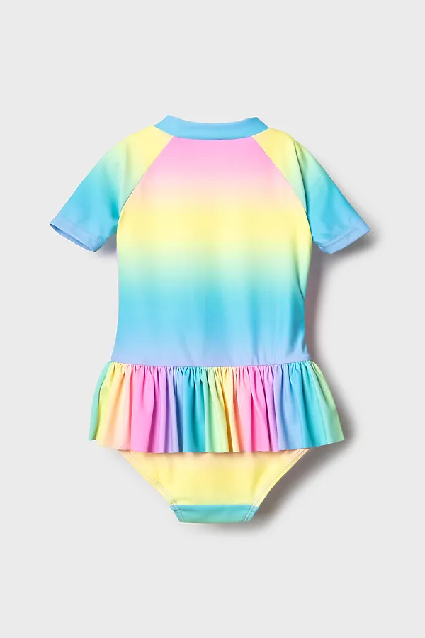 Комбинезон плавательный трикотажный для девочек PLAYTODAY, разноцветный - фото 2