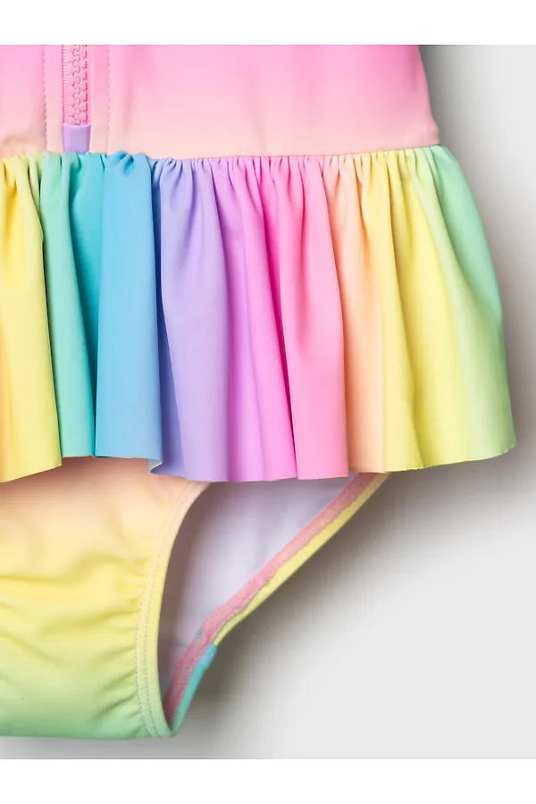 Комбинезон плавательный трикотажный для девочек PLAYTODAY, разноцветный - фото 2