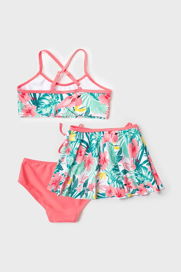 Комплект трикотажный для девочек: купальный костюм, юбка PLAYTODAY, разноцветный - фото 2