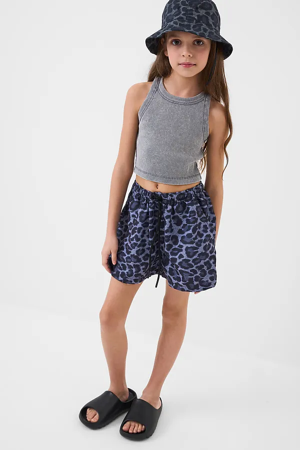 Шорты текстильные плавательные для девочек PLAYTODAY, черный,серый - фото 2