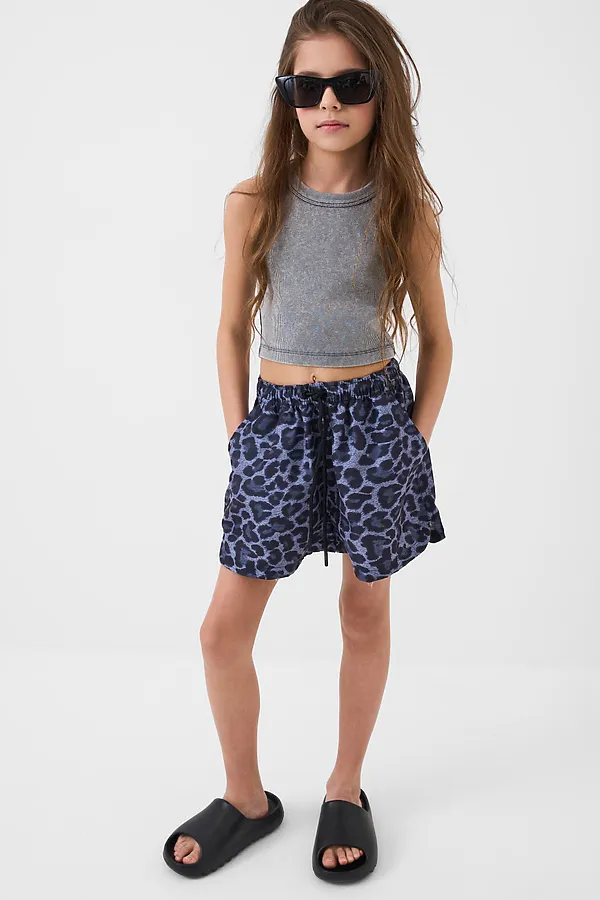 Шорты текстильные плавательные для девочек PLAYTODAY, черный,серый - фото 2