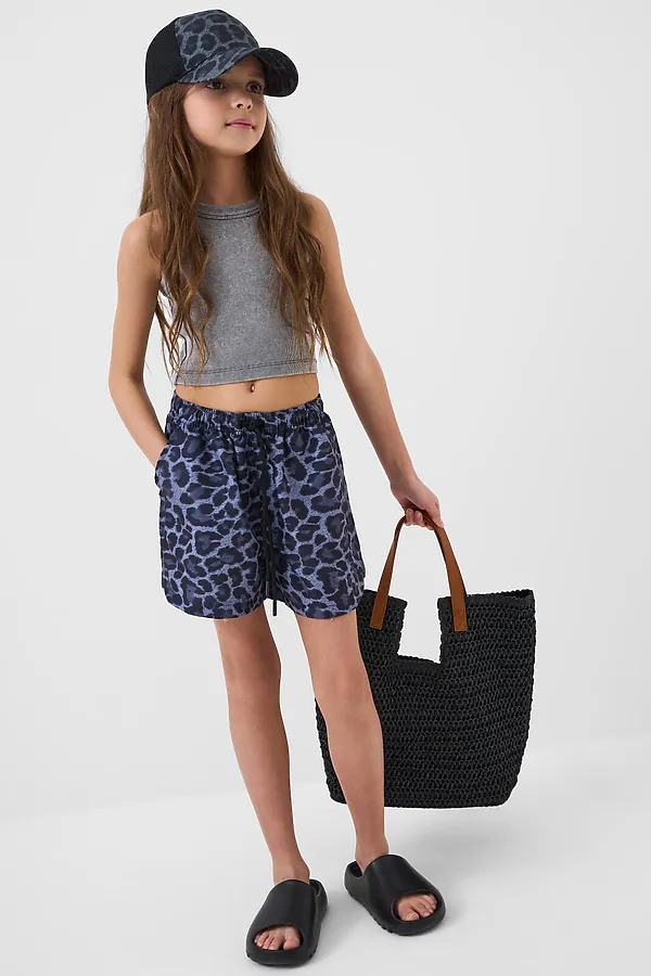 Шорты текстильные плавательные для девочек PLAYTODAY, черный,серый - фото 2