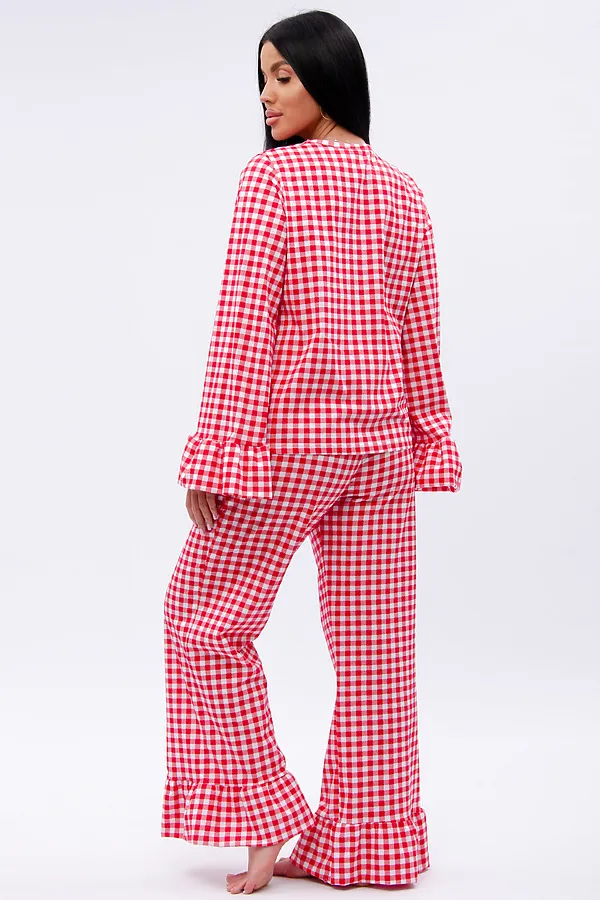 Пижама с брюками Вирджиния НАТАЛИ, белый/красный - фото 2
