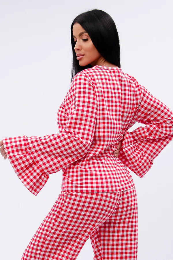 Пижама с брюками Вирджиния НАТАЛИ, белый/красный - фото 2