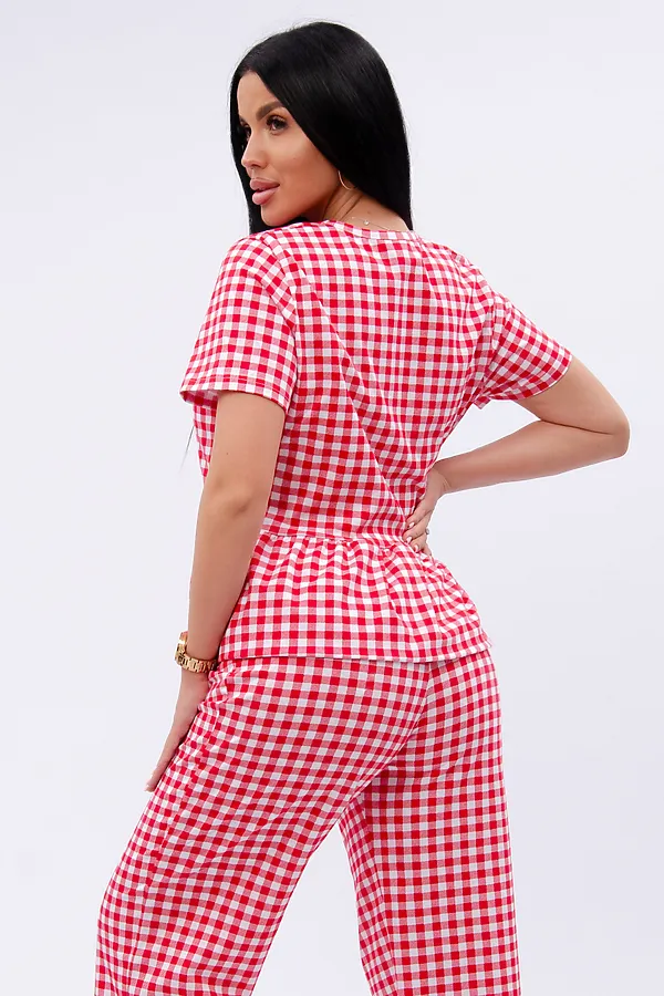 Пижама с брюками Лавли НАТАЛИ, белый/красный - фото 2