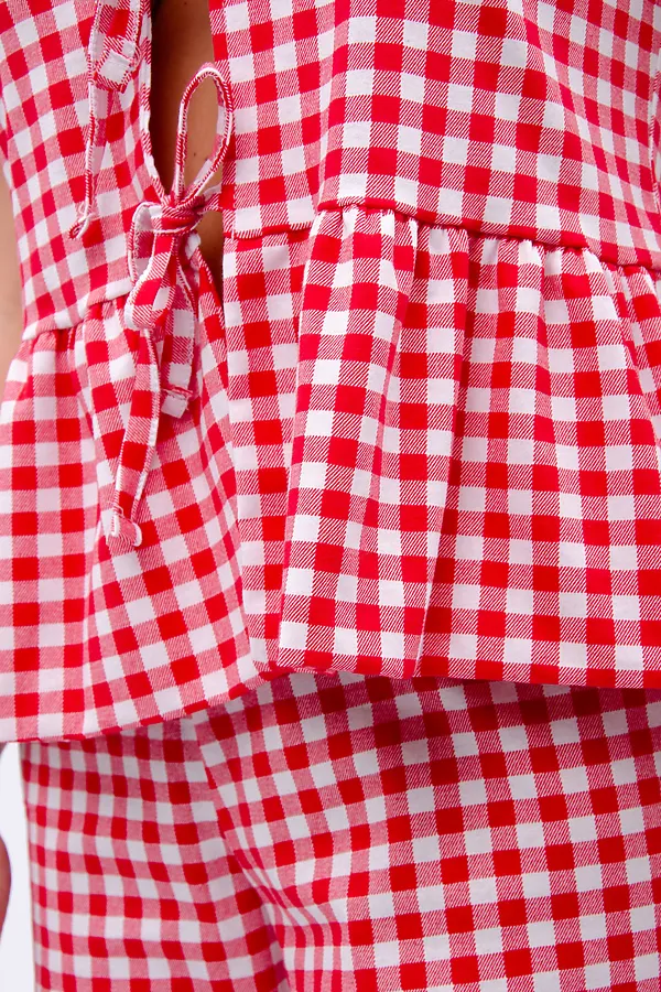 Пижама с брюками Лавли НАТАЛИ, белый/красный - фото 2