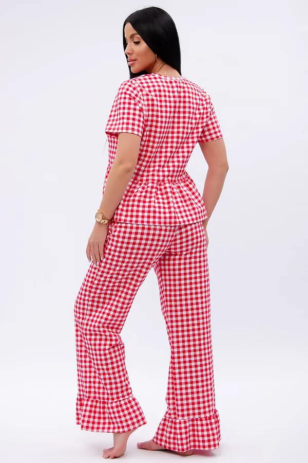 Пижама с брюками Лавли НАТАЛИ, белый/красный - фото 2