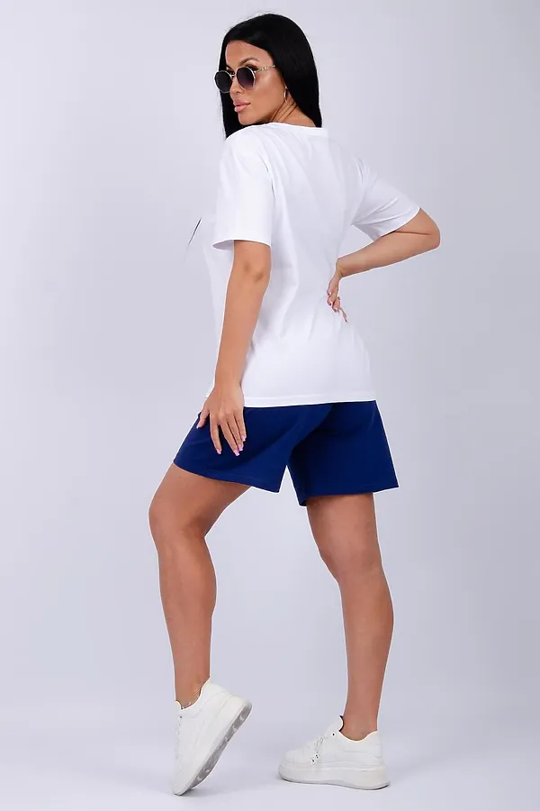 Костюм с шортами Море НАТАЛИ, белый/синий - фото 2