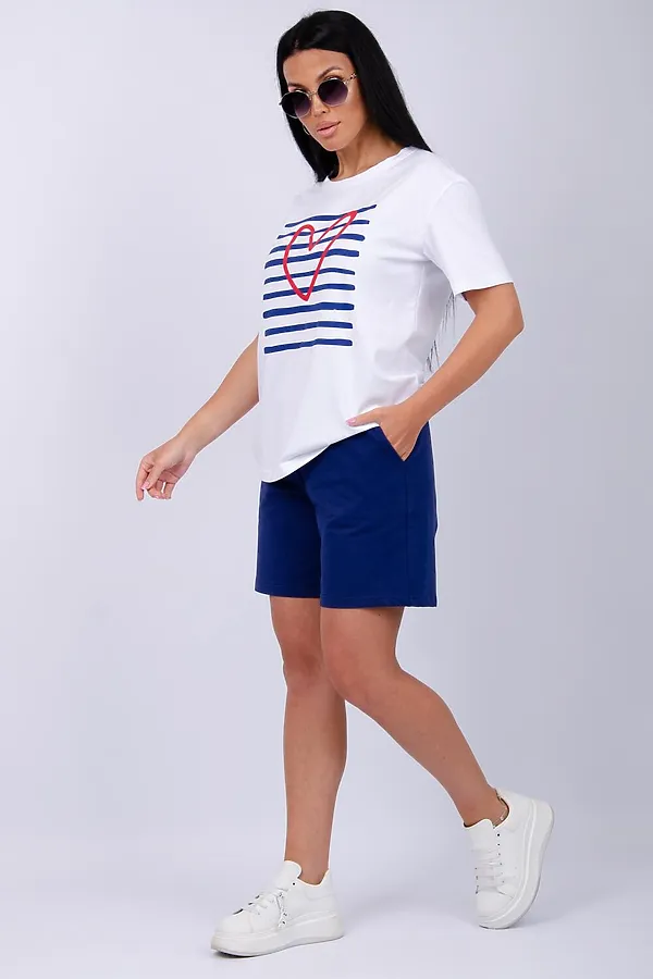Костюм с шортами Море НАТАЛИ, белый/синий - фото 2