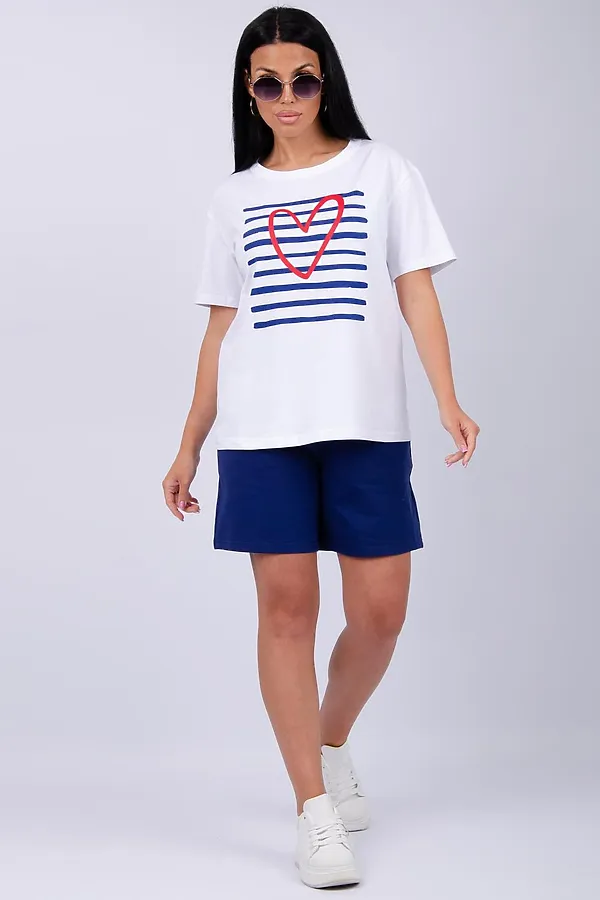 Костюм с шортами Море НАТАЛИ, белый/синий - фото 2