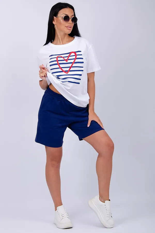 Костюм с шортами Море НАТАЛИ, белый/синий - фото 2
