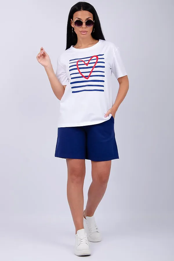 Костюм с шортами Море НАТАЛИ, белый/синий - фото 2