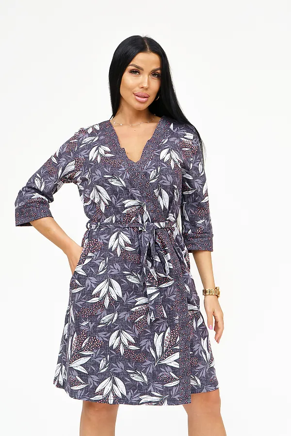 Пеньюар с сорочкой Мимоза НАТАЛИ, графит - фото 2