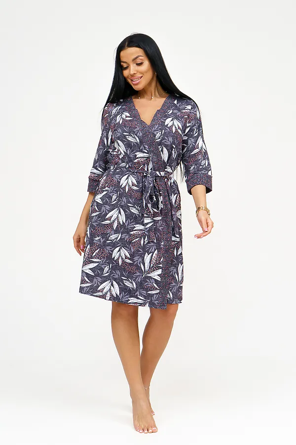 Пеньюар с сорочкой Мимоза НАТАЛИ, графит - фото 2