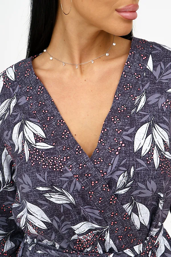 Пеньюар с сорочкой Мимоза НАТАЛИ, графит - фото 2