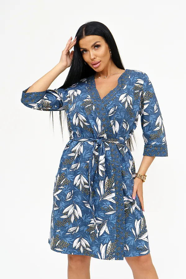 Пеньюар с сорочкой Мимоза НАТАЛИ, джинс - фото 2