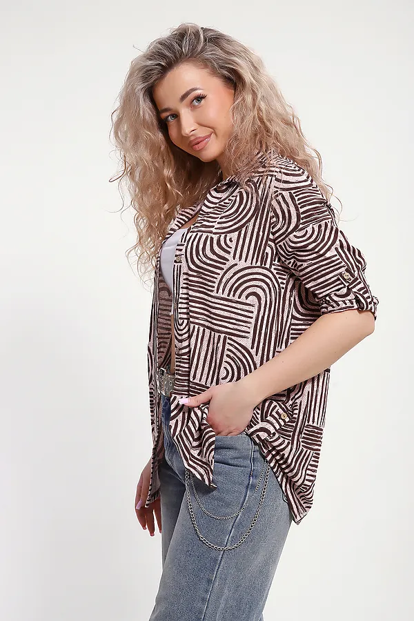 Рубашка 37010 НАТАЛИ, бежевый - фото 2