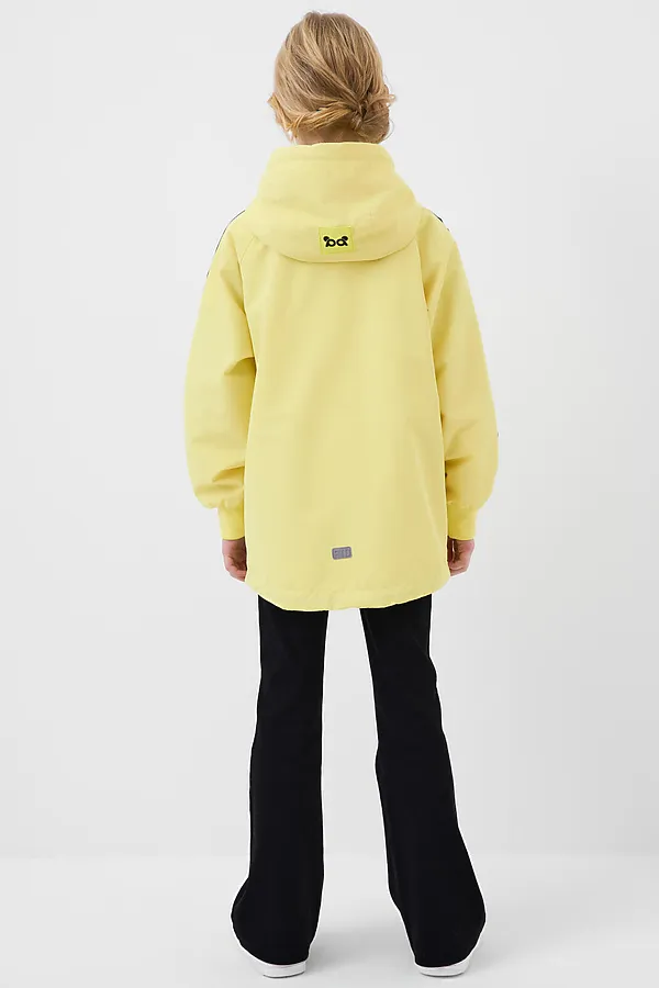 Куртка текстильная с полиуретановым покрытием для девочек (ветровка) PLAYTODAY, жёлтый - фото 2