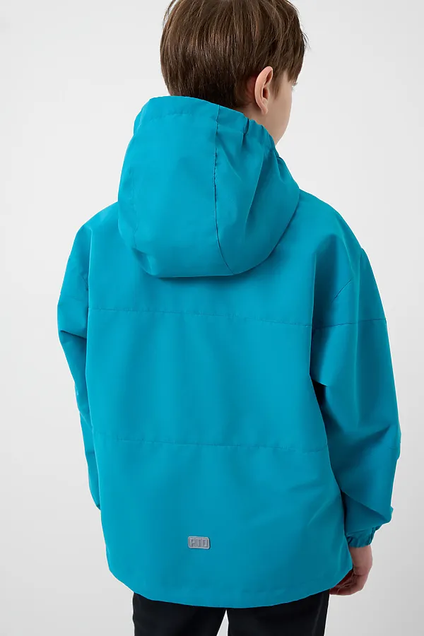 Куртка текстильная с полиуретановым покрытием для мальчиков (ветровка) PLAYTODAY, бирюзовый - фото 2