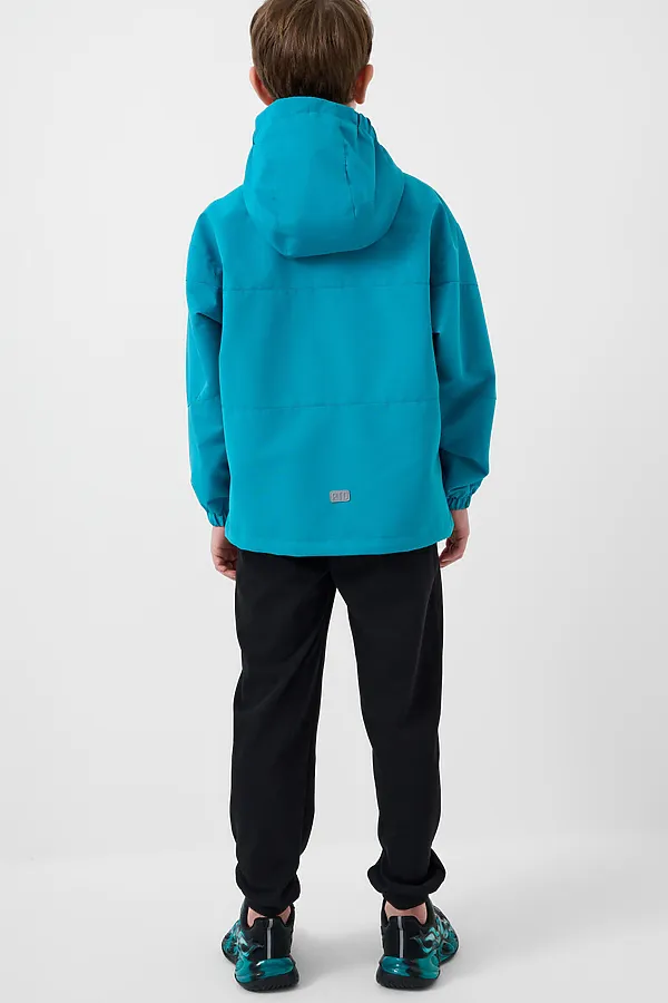 Куртка текстильная с полиуретановым покрытием для мальчиков (ветровка) PLAYTODAY, бирюзовый - фото 2