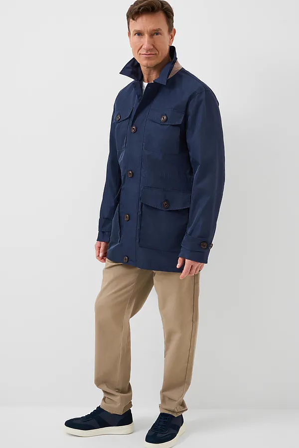 Куртка текстильная с полиуретановым покрытием для мужчин (ветровка) PLAYTODAY, тёмно-синий - фото 2