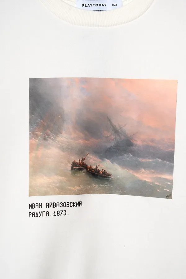 Толстовка трикотажная для мальчиков PLAYTODAY, белый - фото 2