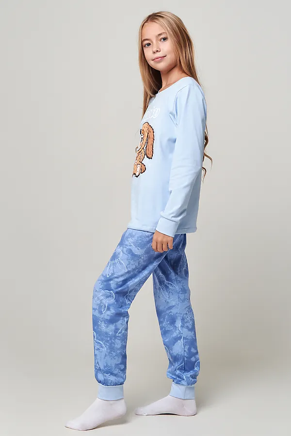 Пижама с брюками Ушастик длинный рукав НАТАЛИ, голубой - фото 2