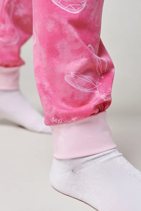Пижама с брюками Ушастик длинный рукав НАТАЛИ, розовый - фото 2