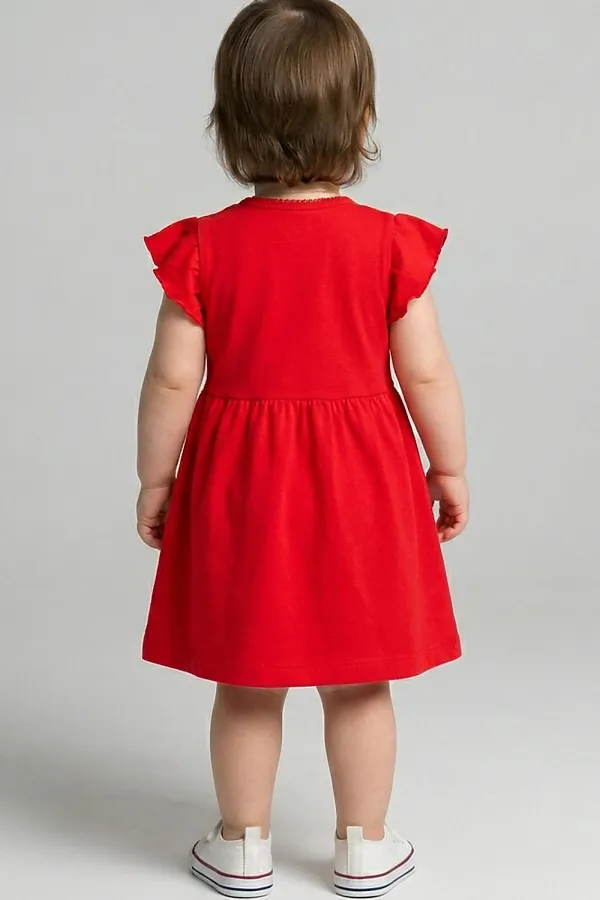 Платье детское трикотажное для девочек PLAYTODAY, красный - фото 2