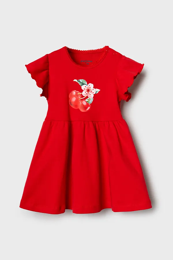Платье детское трикотажное для девочек PLAYTODAY, красный - фото 2