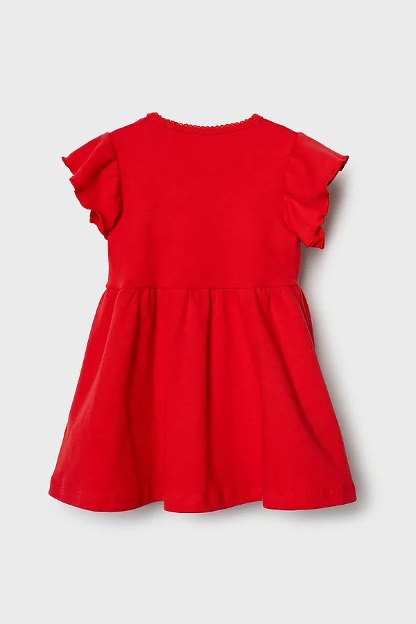 Платье детское трикотажное для девочек PLAYTODAY, красный - фото 2