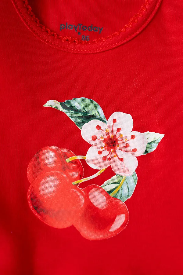 Платье детское трикотажное для девочек PLAYTODAY, красный - фото 2